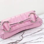 Gucci Women Horsebit Chain Medium Shoulder Bag Pink Iridescent Quilted Leather Maxi Horsebit Style ‎764255 AAC31 5826 - Image 4