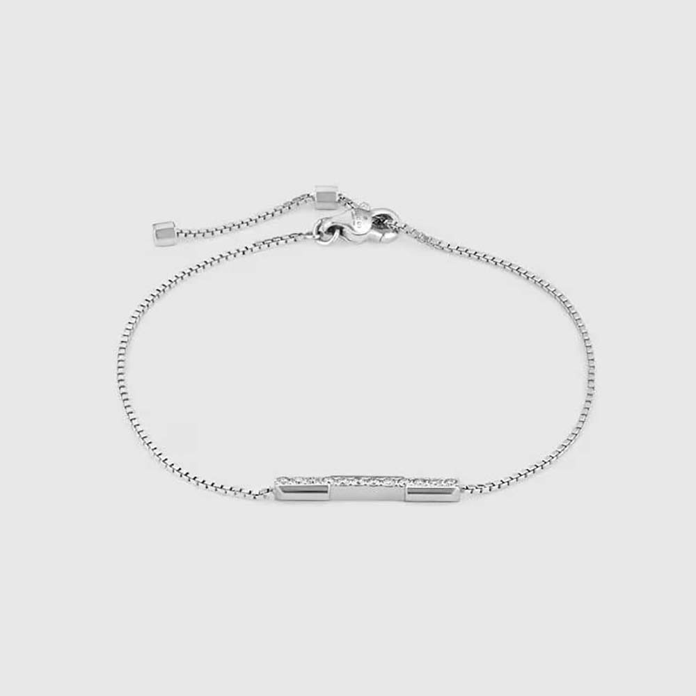 Gucci Women Link to Love Bracelet with Diamonds in White Gold