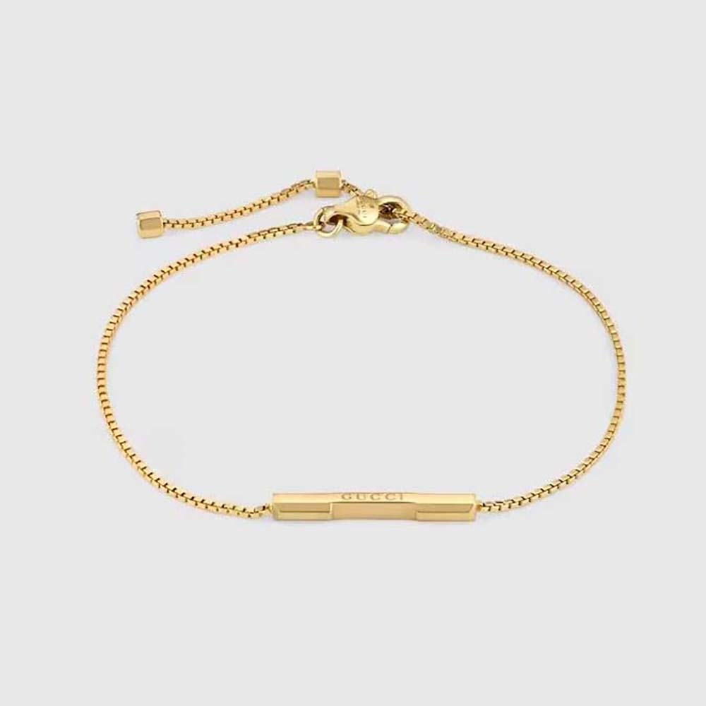 Gucci Women Link to Love Bracelet with 'Gucci' Bar in Yellow Gold