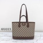 Gucci Women Ophidia GG Mini Tote Bag Beige Ebony GG Supreme Canvas Double G - Image 2