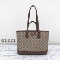 Gucci Women Ophidia GG Mini Tote Bag Beige Ebony GG Supreme Canvas Double G (8)
