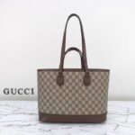 Gucci Women Ophidia GG Mini Tote Bag Beige Ebony GG Supreme Canvas Double G - Image 3