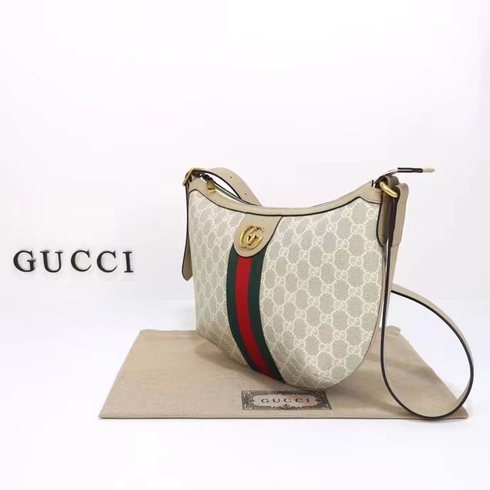 Gucci Women Ophidia GG Small Crossbody Bag Beige White GG Supreme Canvas Double G Style ‎598125 UULAT 9682 (3)