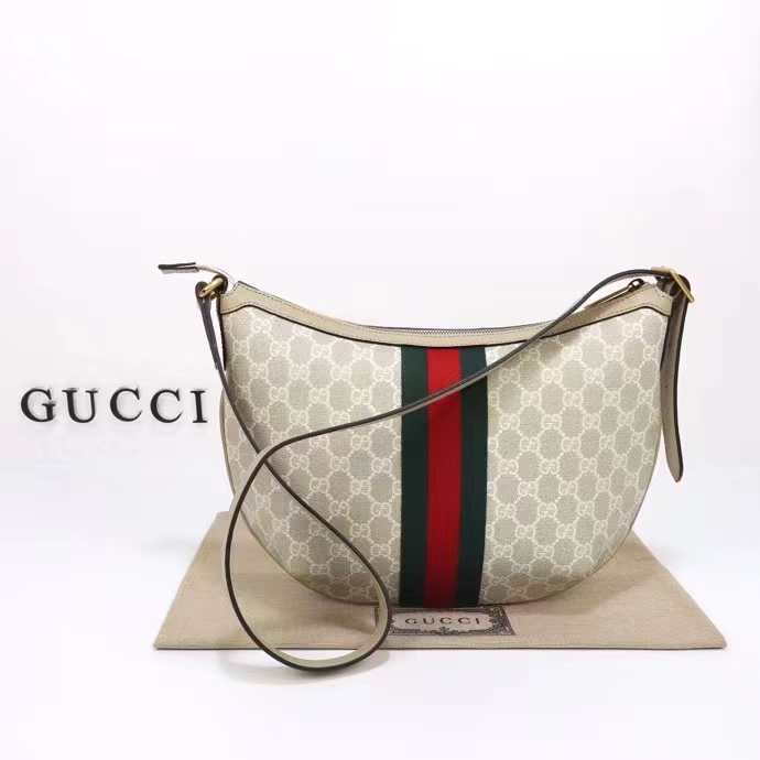 Gucci Women Ophidia GG Small Crossbody Bag Beige White GG Supreme Canvas Double G Style ‎598125 UULAT 9682 (7)