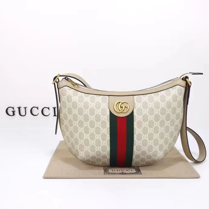 Gucci Women Ophidia GG Small Crossbody Bag Beige White GG Supreme Canvas Double G Style ‎598125 UULAT 9682 (8)