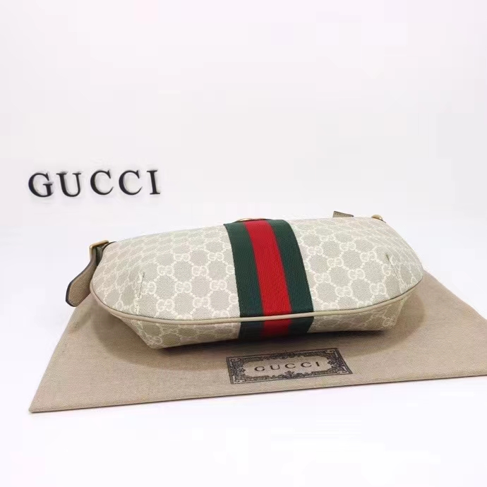 Gucci Women Ophidia GG Small Crossbody Bag Beige White GG Supreme Canvas Double G Style ‎598125 UULAT 9682 (9)