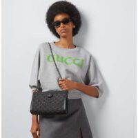 Gucci Women Ophidia GG Small Shoulder Bag Black Grey GG Denim Double G (5)