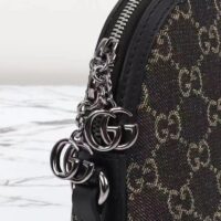 Gucci Women Ophidia GG Small Shoulder Bag Double G Black Grey GG Denim Style ‎499621 FAC2F 8450 (1)