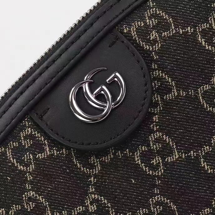 Gucci Women Ophidia GG Small Shoulder Bag Double G Black Grey GG Denim Style ‎499621 FAC2F 8450 (7)