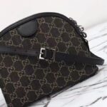 Gucci Women Ophidia GG Small Shoulder Bag Double G Black Grey GG Denim Style ‎499621 FAC2F 8450 - Image 4
