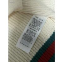 Gucci Women Rib Stitch Wool Cardigan Web Fixed Hood Drawstring Dropped Shoulder Long Sleeves Style ‎764690 XKDQV 9146 (11)