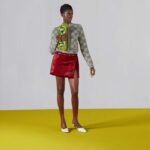 Gucci Women Wool Bouclé Jacquard Cardigan Grey Ivory GG Crewneck Long Sleeves - Image 3