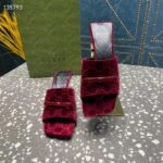 Gucci Women's GG Slide Sandal Burgundy GG Velvet Square Toe Low 4.3 CM Heel – Bild 5