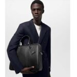 Louis Vuitton LV Unisex Porte-Documents Voyage Black Taiga Cowhide Leather - immagine 11