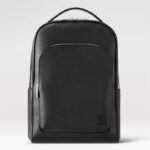 Louis Vuitton LV Unisex Avenue Backpack Black Taiga Cowhide Leather Zip Closure