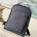 Louis Vuitton LV Unisex Avenue Backpack Black Taiga Cowhide Leather Zip Closure - Image 2