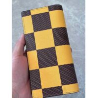 Louis Vuitton LV Unisex Brazza Wallet Yellow Damier Pop Coated Canvas Natural Cowhide-Leather (9)