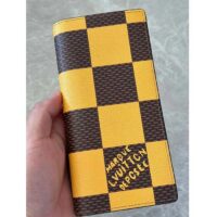 Louis Vuitton LV Unisex Brazza Wallet Yellow Damier Pop Coated Canvas Natural Cowhide-Leather (9)