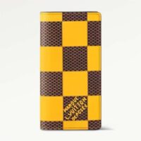 Louis Vuitton LV Unisex Brazza Wallet Yellow Damier Pop Coated Canvas Natural Cowhide-Leather (9)