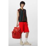 Louis Vuitton LV Unisex Christopher MM Backpack Vermillion Red Epi XL Grained Leather Cowhide - immagine 11