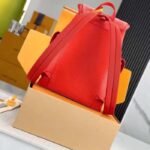 Louis Vuitton LV Unisex Christopher MM Backpack Vermillion Red Epi XL Grained Leather Cowhide - immagine 6