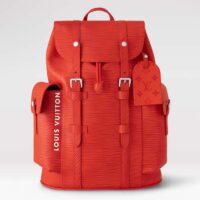 Louis Vuitton LV Unisex Christopher MM Backpack Vermillion Red Epi XL Grained Leather Cowhide (4)