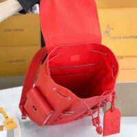 Louis Vuitton LV Unisex Christopher MM Backpack Vermillion Red Epi XL Grained Leather Cowhide (4)