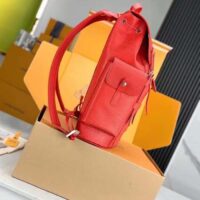 Louis Vuitton LV Unisex Christopher MM Backpack Vermillion Red Epi XL Grained Leather Cowhide (4)