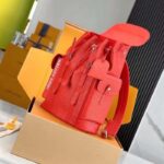 Louis Vuitton LV Unisex Christopher MM Backpack Vermillion Red Epi XL Grained Leather Cowhide - immagine 4