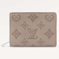Louis Vuitton LV Unisex Cléa Wallet Galet Grey Mahina Perforated Calf Leather (4)