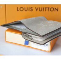 Louis Vuitton LV Unisex Cléa Wallet Galet Grey Mahina Perforated Calf Leather (4)