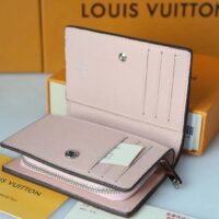 Louis Vuitton LV Unisex Cléa Wallet Magnolia Pink Mahina Perforated Calf Leather (5)