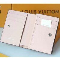 Louis Vuitton LV Unisex Cléa Wallet Magnolia Pink Mahina Perforated Calf Leather (5)