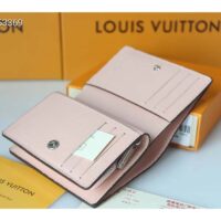 Louis Vuitton LV Unisex Cléa Wallet Magnolia Pink Mahina Perforated Calf Leather (5)