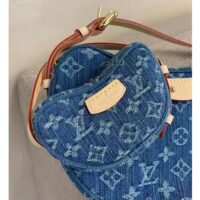 Louis Vuitton LV Unisex Croissant MM Denim Blue GOTS Certified Cotton Monogram Denim (12)