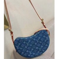 Louis Vuitton LV Unisex Croissant MM Denim Blue GOTS Certified Cotton Monogram Denim (12)