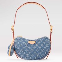 Louis Vuitton LV Unisex Croissant MM Denim Blue GOTS Certified Cotton Monogram Denim (12)