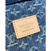 Louis Vuitton LV Unisex Croissant MM Denim Blue GOTS Certified Cotton Monogram Denim (12)