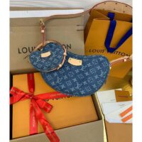 Louis Vuitton LV Unisex Croissant MM Denim Blue GOTS Certified Cotton Monogram Denim (12)