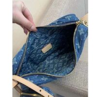 Louis Vuitton LV Unisex Croissant MM Denim Blue GOTS Certified Cotton Monogram Denim (12)