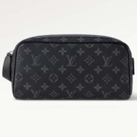 Louis Vuitton LV Unisex Dopp Kit Monogram Eclipse Coated Canvas Washable Textile Lining (4)