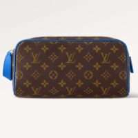 Louis Vuitton LV Unisex Dopp Kit Toilet Pouch Blue Monogram Macassar Coated Canvas (1)