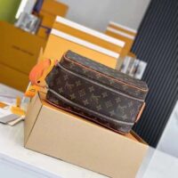 Louis Vuitton LV Unisex Dopp Kit Toilet Pouch Orange Monogram Macassar Coated Canvas (10)