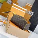 Louis Vuitton LV Unisex Dopp Kit Toilet Pouch Yellow Monogram Macassar Coated Canvas - Image 5