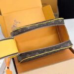 Louis Vuitton LV Unisex Dopp Kit Toilet Pouch Yellow Monogram Macassar Coated Canvas - Image 8
