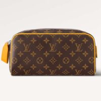 Louis Vuitton LV Unisex Dopp Kit Toilet Pouch Yellow Monogram Macassar Coated Canvas (6)