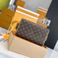 Louis Vuitton LV Unisex Dopp Kit Toilet Pouch Yellow Monogram Macassar Coated Canvas (6)