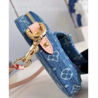 Louis Vuitton LV Unisex Fairfax Pochette Denim Blue GOTS Monogram Denim Canvas Natural Cowhide Leather (4)