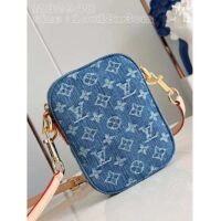 Louis Vuitton LV Unisex Fairfax Pochette Denim Blue GOTS Monogram Denim Canvas Natural Cowhide Leather (4)