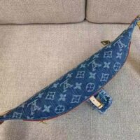 Louis Vuitton LV Unisex High Rise Denim Blue GOTS Certified Cotton Monogram Denim Canvas (10)